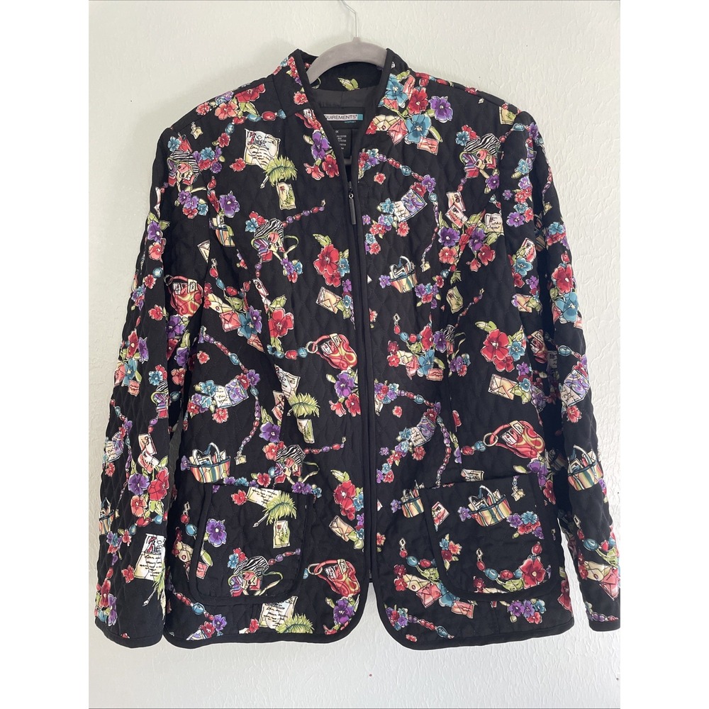 Vintage Quilted Grannycore Jacket‎ Teacher Valentines Cottagecore Lightweight XL